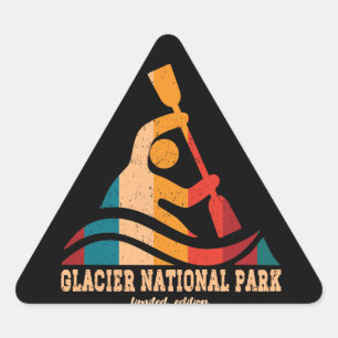 Retro Glacier Nationaal Park Kajakken Sticker
