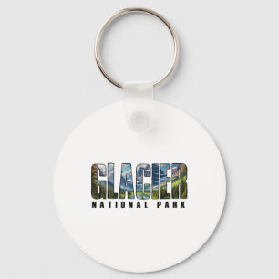 Retro Glacier National Park Buiten Kamperen Wandel Sleutelhanger