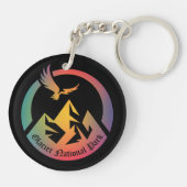 Retro Glacier National Park Hike Sunset T-shirt Sleutelhanger (Achterkant)