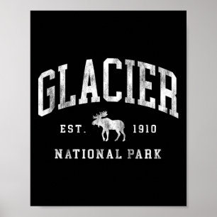Retro Glacier National Park Opgericht 1910 Heren D Poster