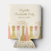 Retro Glam 1960 Champagne Bachelorette Party Blikjeskoeler (Achterkant)