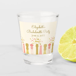 Retro Glam 1960 Champagne Bachelorette Party Shot Glas