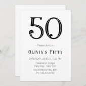 Retro Glam 50th Birthday Party Invitation Kaart (Voorkant / Achterkant)