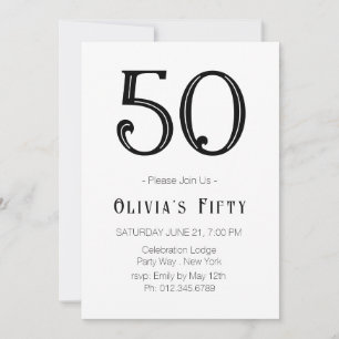 Retro Glam 50th Birthday Party Invitation Kaart