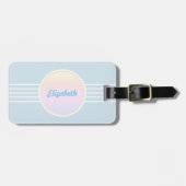 Retro Glam - Aangepast Ice Blue en Opal Bagagelabel (Voorkant horizontaal)