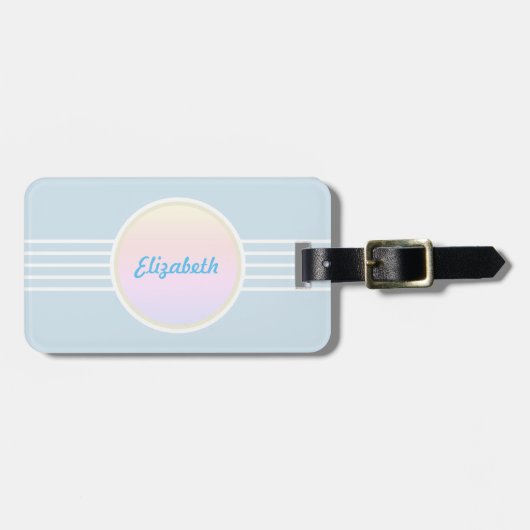 Retro Glam - Aangepast Ice Blue en Opal Bagagelabel (Voorkant horizontaal)