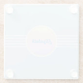 Retro Glam - Aangepast Ice Blue en Opal Glazen Onderzetter (Achterkant)