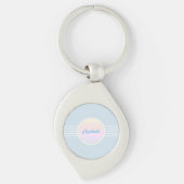 Retro Glam - Aangepast Ice Blue en Opal Sleutelhanger (Voorkant)