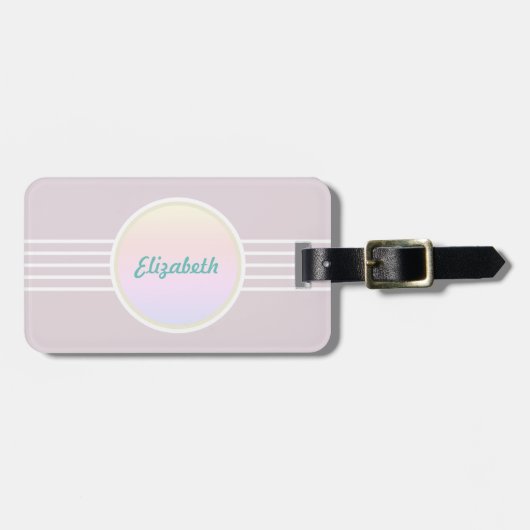 Retro Glam Aangepast roze en optisch Bagagelabel (Voorkant horizontaal)