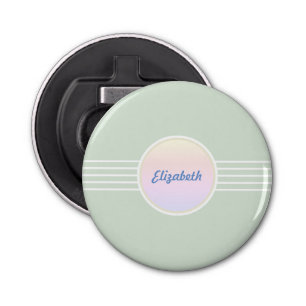 Retro Glam Aangepaste Mint Green en Opal Button Flesopener