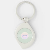 Retro Glam Aangepaste Mint Green en Opal Sleutelhanger (Voorkant)