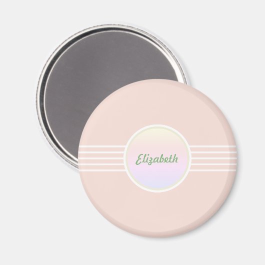 Retro Glam Aangepaste pasta Coral Pink en Opal Magneet (Voorkant / Achterkant)