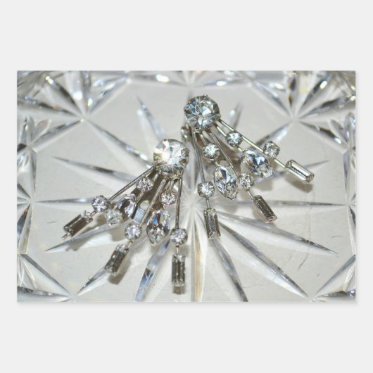 Retro Glam Art Deco Rhinestones Inpakpapier Vel (Voorkant 2)