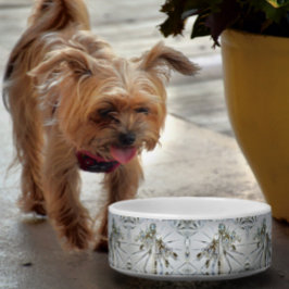 Retro Glam Art Deco  Rhinestones pet Voerbakje