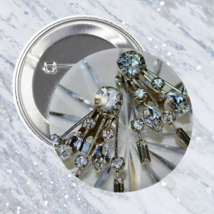 Retro Glam Art Deco Rhinestones Ronde Button 5,7 Cm