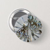 Retro Glam  Art Deco Rhinestones Ronde Button 5,7 Cm (Voorkant /achterkant)