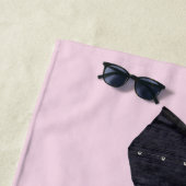 Retro Glam Black Corsets roze Strandlaken (In situ)