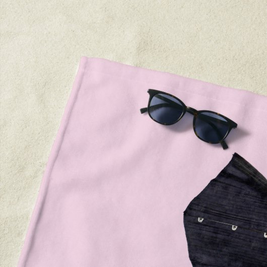 Retro Glam Black Corsets roze Strandlaken (In situ)