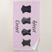 Retro Glam Black Corsets roze Strandlaken (Voorkant)