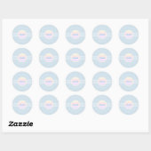 Retro Glam Blauw en Opal Envelope Seals Ronde Sticker (Vel)