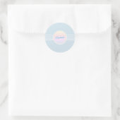 Retro Glam Blauw en Opal Envelope Seals Ronde Sticker (Tas)