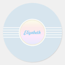 Retro Glam Blauw en Opal Envelope Seals Ronde Sticker