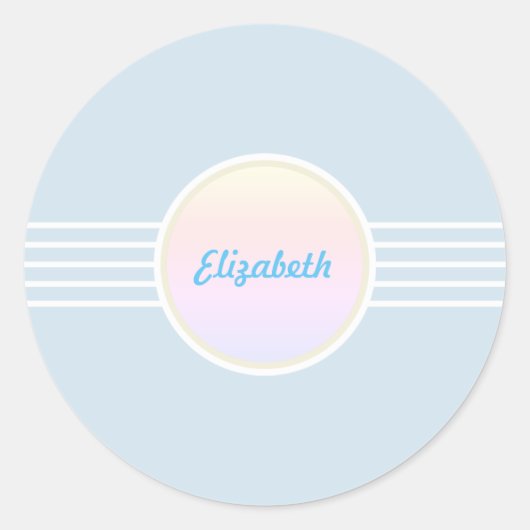 Retro Glam Blauw en Opal Envelope Seals Ronde Sticker (Voorkant)