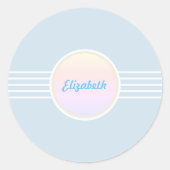 Retro Glam Blue en Opal Envelope Seals Ronde Sticker (Voorkant)