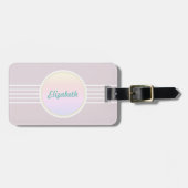 Retro Glam Gebruikt Roze en Opal Bagage Label (Voorkant horizontaal)