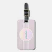 Retro Glam Gebruikt Roze en Opal Bagage Label (Voorkant verticaal)