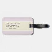 Retro Glam Gebruikt Roze en Opal Bagage Label (Achterkant horizontaal)