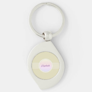 Retro Glam Gepersonaliseerde Glanzende Goud en Opa Sleutelhanger