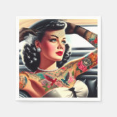 Retro Glam getatoeëerde pin-up Servet (Voorkant)