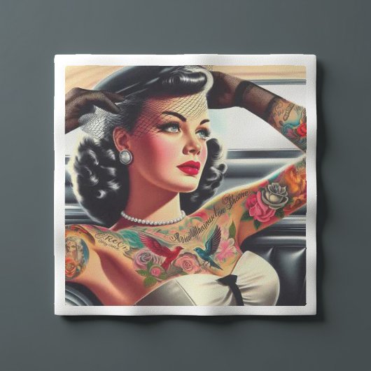 Retro Glam getatoeëerde pin-up Servet