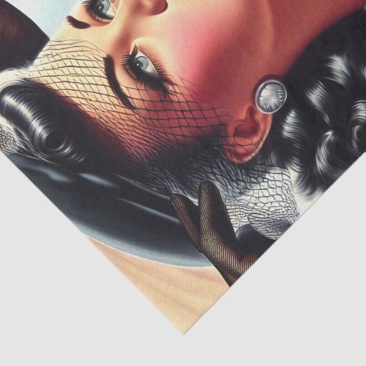 Retro Glam getatoeëerde pin-up Tissuepapier (Detail)