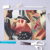 Retro Glam getatoeëerde pin-up Tissuepapier (Craft)