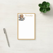 Retro Glam Girl Motorcycle Gold Border Personalise Post-it® Notes (Kantoor)