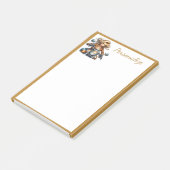 Retro Glam Girl Motorfiets Gouden Rand Personalise Post-it® Notes (Schuin)