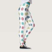 Retro Glam Girly 60s Glitter Bloemen Goud Blauw Ro Leggings (Rechts)