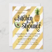 Retro Glam Gold Stripes Keukendouche Kaart (Voorkant)