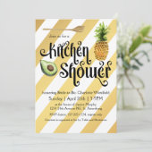 Retro Glam Gold Stripes Keukendouche Kaart (Staand voorkant)