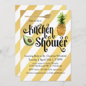 Retro Glam Gold Stripes Keukendouche Kaart (Voorkant / Achterkant)