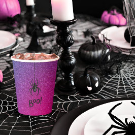 Retro Glam Halloween Boo Spider Birthday Papieren Bekers