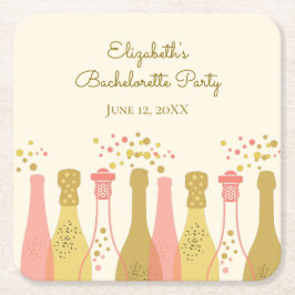 Retro Glam Jaren 60 Champagne Meisjesfeest Kartonnen Onderzetters