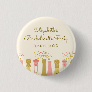 Retro Glam Jaren 60 Champagne Meisjesfeest Ronde Button 3,2 Cm