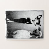 Retro Glam Kat en Schaap Jigsaw Puzzel (Horizontaal)