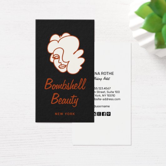 Retro Glam Lash Diva Eyelash Extensions Visitekaartje (Bureau)