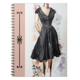 Retro Glam Little Black Dress (LBD) Dagboek Notitieboek