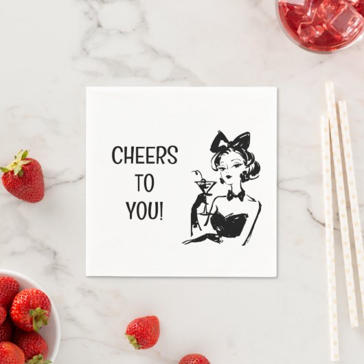 Retro Glam Martini Diva Design Servet (Insitu)