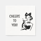 Retro Glam Martini Diva Design Servet (Voorkant)